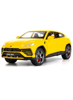 CHE ZHI 1:24 Lamborghini Urus Car Model, Diecast Pull Back Car Toy car, Doors Open, Light and Sound, Boys Toys Kids Adults Gifts (YELLOW)  - Image 1
