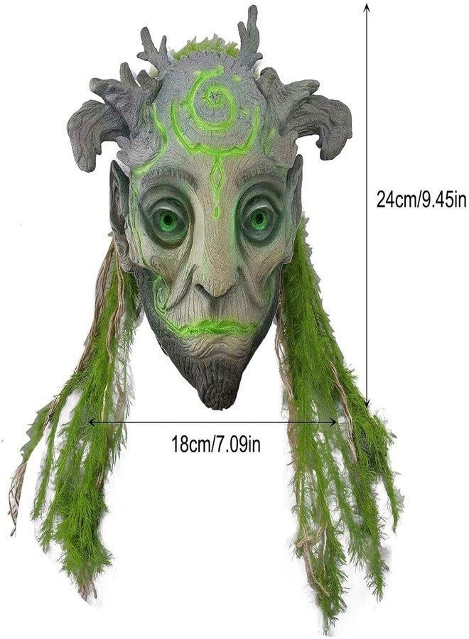 CAFELE Forest Spirit Elf Led Mask with Headdress, Realistic Latex Masquerade Mask Halloween Cosplay Costumes Party Props (Led) - Image 4