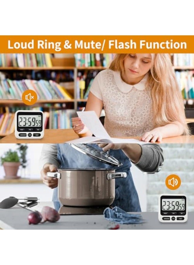 Fasola Digital Kitchen Timer 24 Hour Clock and Alarm Function with Silent or Alarm Manual Switching Count UP or Down and Memory Function for Cooking, Baking, Meeting - Image 5