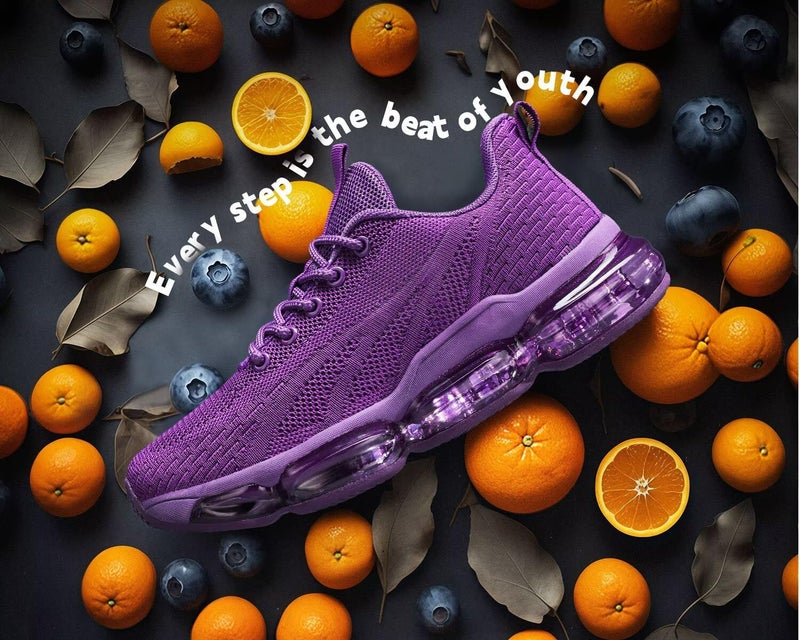 Kapsen Womens Air Walking Shoes Casual Non Slip Running Tennis Breathable Mesh Workout Gym Sneakers Zapatos Purple - Image 3