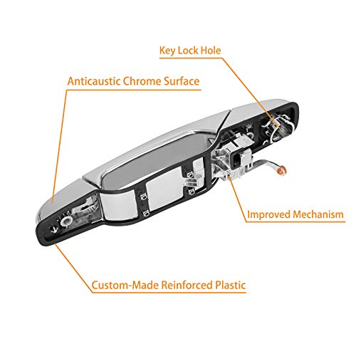 Gledewen Exterior Chrome Door Handle Front Left Driver Side | Replacement for 2007-2013 Chevy Silverado Suburban Tahoe Avalanche GMC Sierra Yukon Cadillac Escalade | Replaces# 20828258, 22738721, 25960525 - Image 4