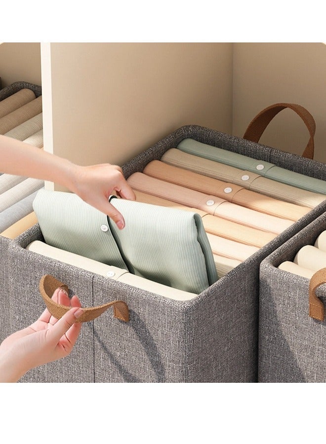 HOMESTAR 4PCS Large Foldable Closet Storage Organizer Clothes and Organization Box with Carrying Handles Thickened Steel Frame Toy for Wardrobe Home Bedroom - Image 2