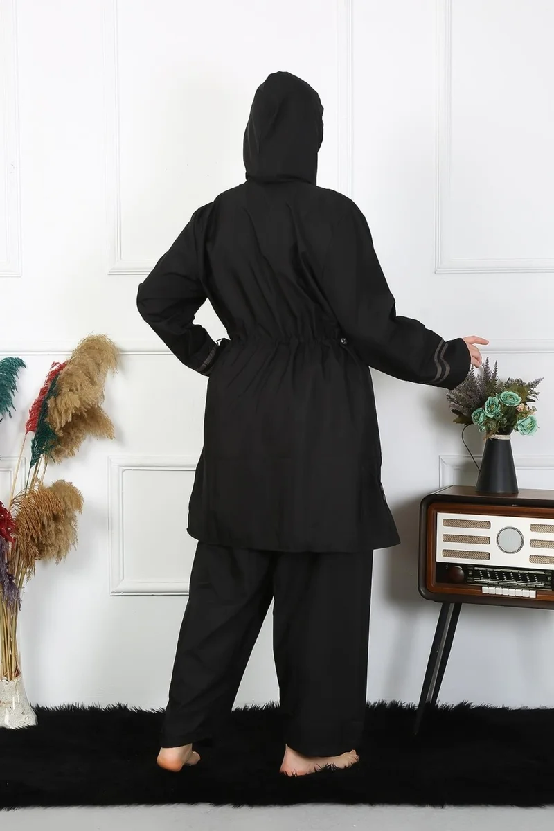 Akbeniz Plus Size Hijab Swimsuit 7XL-8XL-9XL-10XL Black 55010