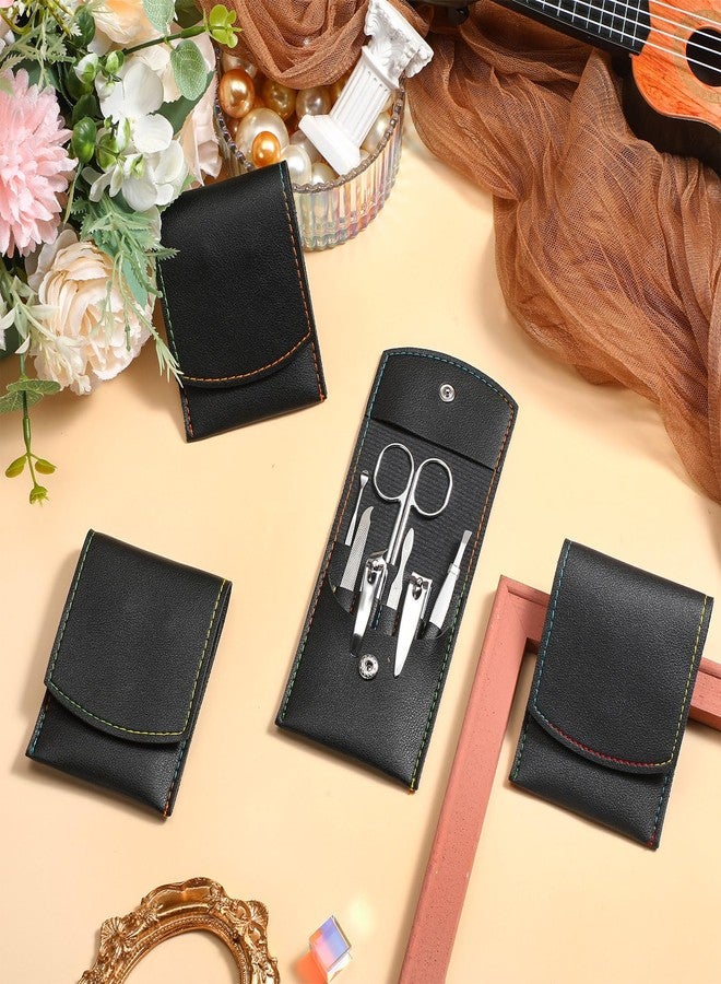 Geosar 50 Set Travel Manicure Kit Nail Clippers Pedicure Professional Nail Care Tools Stainless Steel Grooming Set with Portable Travel Case Gifts for Mother Father Men Women(7 in 1,Black) - Image 4
