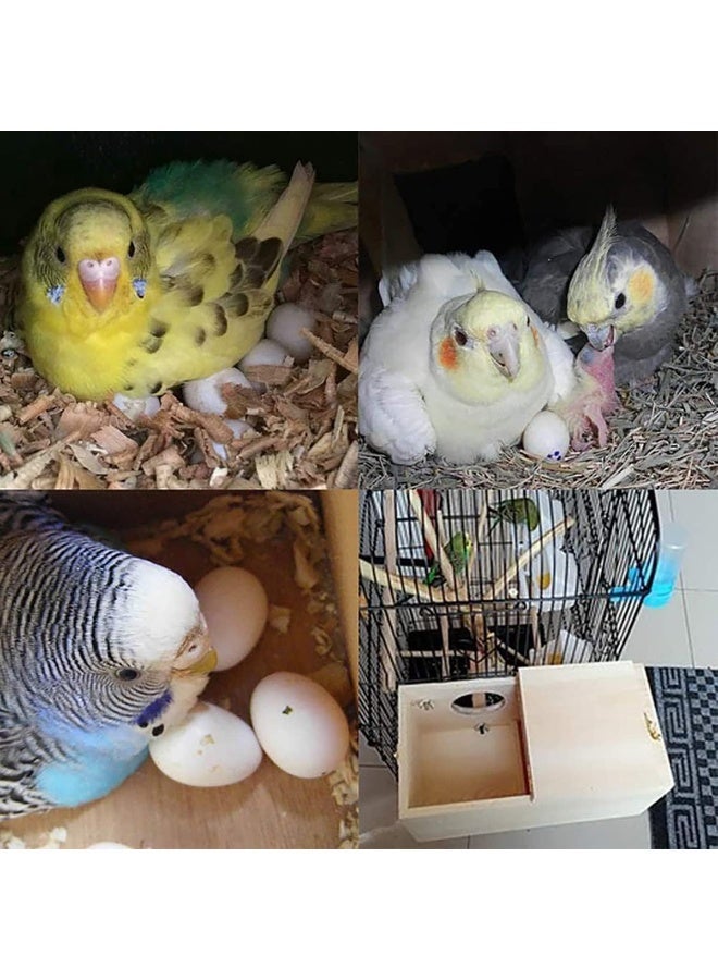 HZYH صندوق تربية طيور الحب، صندوق تربية طيور مع دعامة، آمن ومريح وغير سام، مناسب لتربية وتعشيش الببغاوات الصغيرة، وطيور البادجي، وطيور الحب، وغيرها من الطيور، قطعة واحدة - Image 4