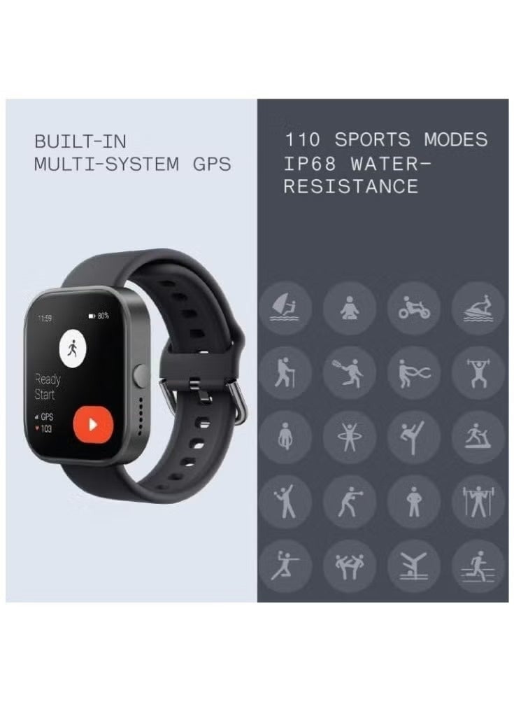 CMF Watch Pro 1.96’’ Smart watch for Adults Waterproof, Fitness Sports Tracker Watch with Heart Rate Monitor Healthy Sleep Monitor for Smart Phones premium version Latest version for 2025.Dark Grey - Image 2