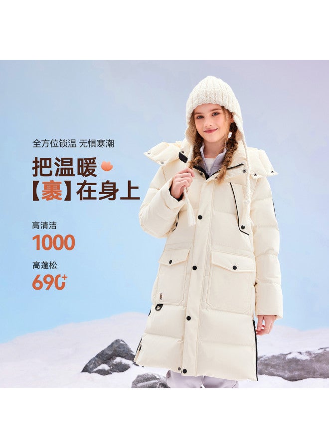 Hush Puppies Cold-resistant And Warm-locking Thickened Down Jacket Outdoor Moisture Permeable Winter Long Down Jacket Men's Women's Children's Middle And Large Children's School Uniform Magic - Image 4