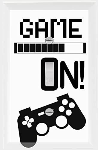Create-A-Mural Cool Light Switch Plate Cover Video Gamer Room Decor Novelty Wall Gaming Gift Decorative Fun Teen Boy Man Cave Game Controller Graphics Bedroom (GAME ON!) - Image 1