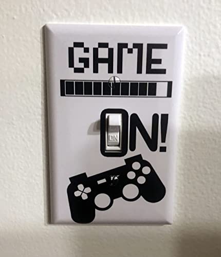 Create-A-Mural Cool Light Switch Plate Cover Video Gamer Room Decor Novelty Wall Gaming Gift Decorative Fun Teen Boy Man Cave Game Controller Graphics Bedroom (GAME ON!) - Image 2