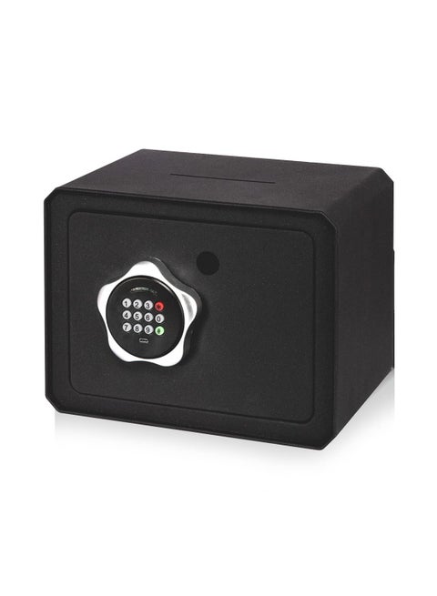 Small Safe Box, Electronic Keypad Lock Money Drop Safe, Personal Mini Safes Cabinet for Home Office Hotel Jewelry, 9.5"x6.3"x7.1" inch, Black