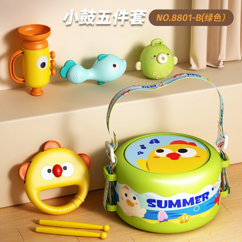 Baby Educational Rattle Hand-Clap Drum Set for 0-12 Months Musical Enlightenment