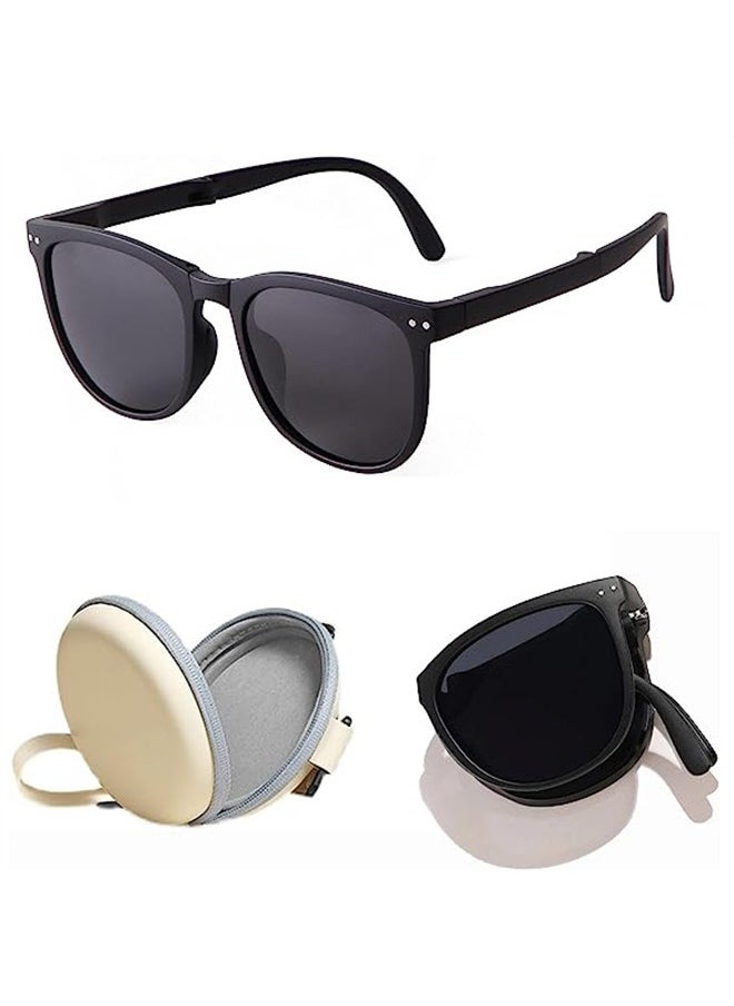 Unique - Foldable Sunglasses For Women Men, Square Folding Easy Carry Shades UV400 Protection Lens Suitable for running, driving, traveling,hiking and other outdoor sports-Black. - Image 1
