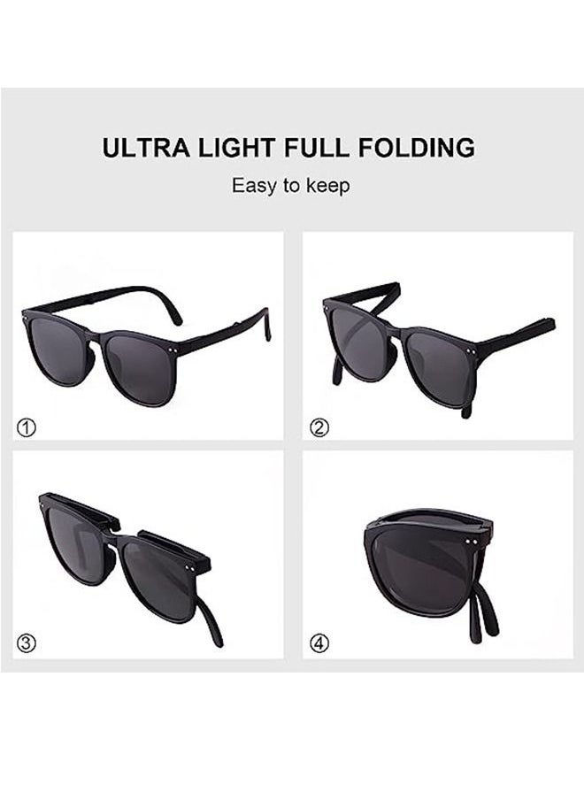 Unique - Foldable Sunglasses For Women Men, Square Folding Easy Carry Shades UV400 Protection Lens Suitable for running, driving, traveling,hiking and other outdoor sports-Black. - Image 1
