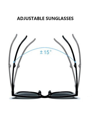 نظارات شمسية قابلة للطي للنساء الرجال ، مربعة قابلة للطي سهلة الحمل ظلال UV400 عدسة حماية مناسبة للجري والقيادة والسفر والمشي لمسافات طويلة وغيرها من الرياضات الخارجية - أسود. - view 4