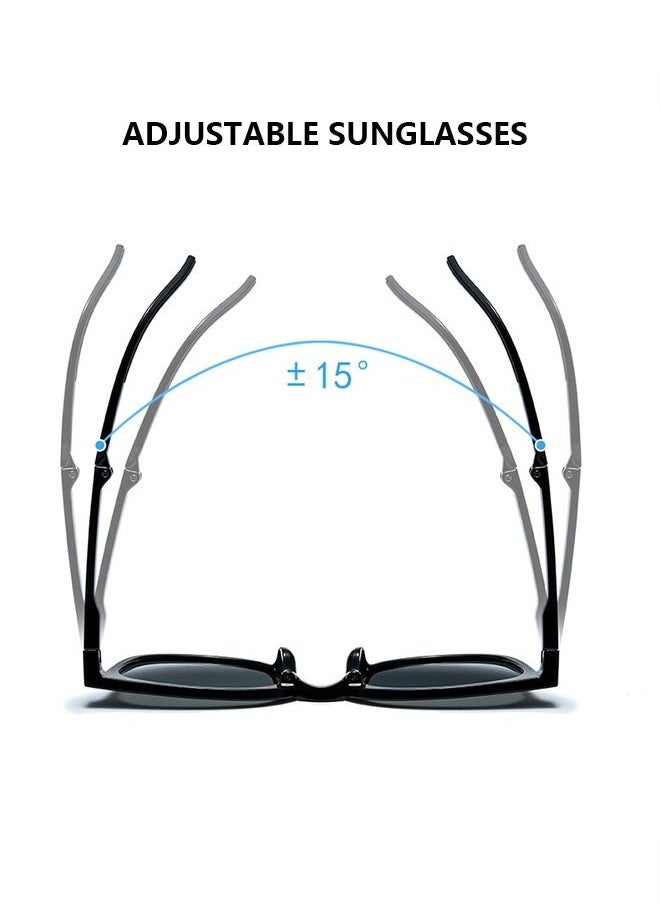 Unique - Foldable Sunglasses For Women Men, Square Folding Easy Carry Shades UV400 Protection Lens Suitable for running, driving, traveling,hiking and other outdoor sports-Black. - Image 1