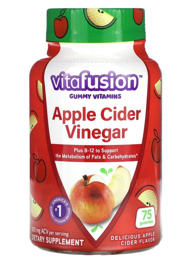 Vitafusion Gummy Vitamins Apple Cider Vinegar 500 mg 75 Gummies (250 mg per Gummy) 