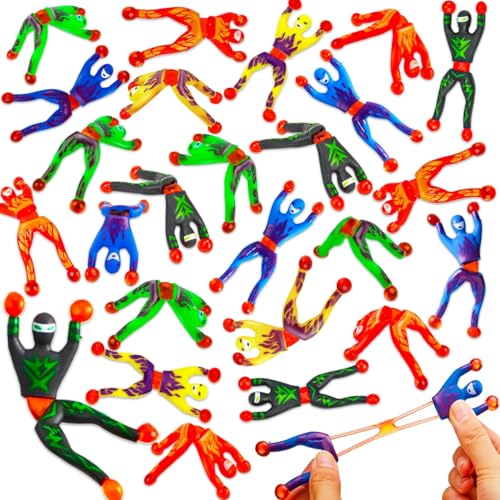 AugToy 35PCS Sticky Wall Climbers Climbing Man Sticky Toys Ninja Party Favors Fidget Sensory Toy Egg Fillers Goodie Bags Bulk Classroom Treasure Box Prizes Pinata Treat Easter Birthday Gift for Boy Girl - Image 1