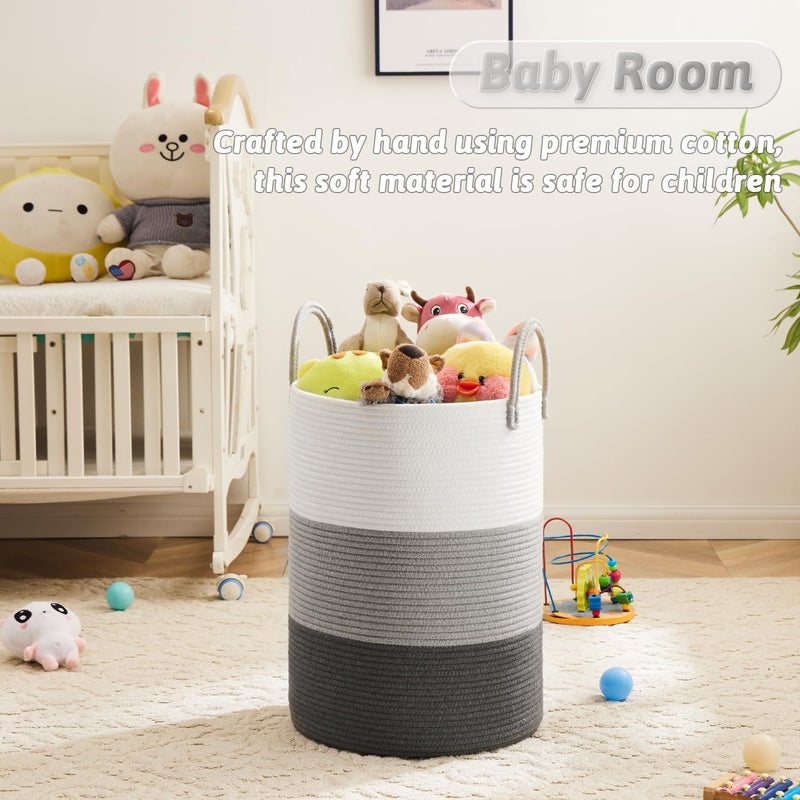 Artfeel Laundry Basket,Woven Cotton Rope Laundry Hamper,60L for Decorative Storage of Dirty Clothes,Toys and Blankets in Bathroom,Bedroom and Living Room - Image 3