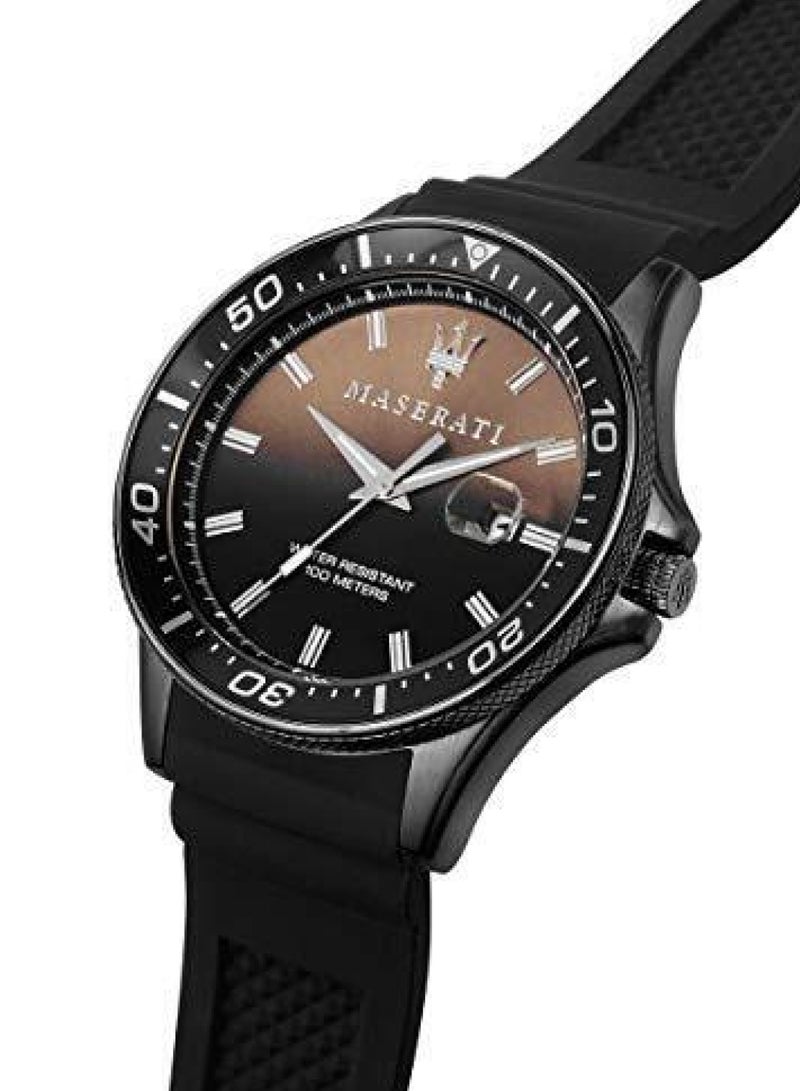 Maserati Sfida Men's Analog Quartz Multicolor Dial Black Silicone Watch R8851140001 - Image 2
