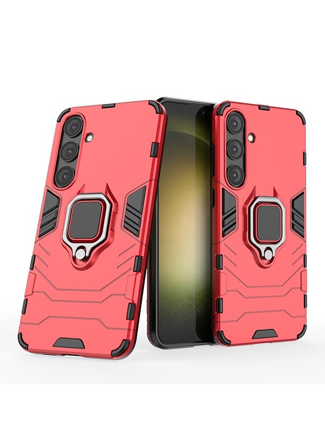 GKK Samsung S24plus Case Cover with Kickstand Shell Back Cover Anti-Scratch Shockproof Protective Protector Accessories Stand Magnetic Car Ring Holder Camera Protection Funtion Red  - Image 1