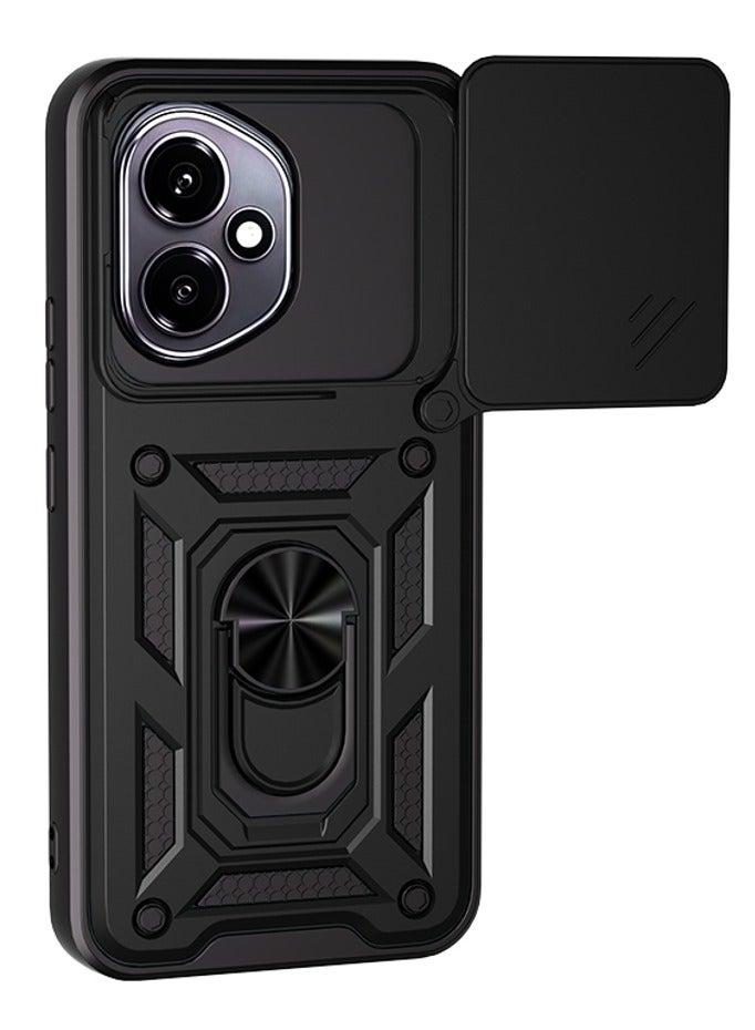 Case Cover Shockproof Protective Case with Camera Protection and Metal Ring Compatible with  Honor 400 (Black) 