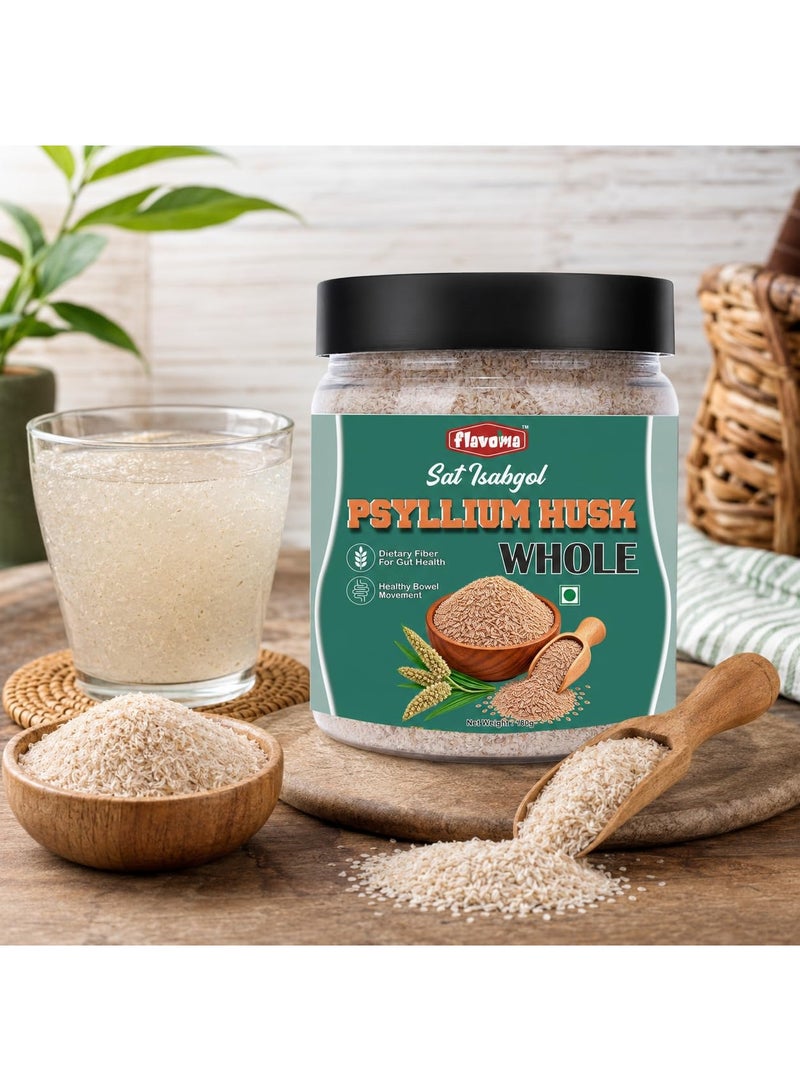 Flavoma Psyllium Husk Whole, 180gm [Sat Isabgol] | Natural Plant-Based Fiber Supplement | Non-GMO, Gluten-Free Bulk Husk for Smooth Digestive Support & Daily Wellness - Image 4