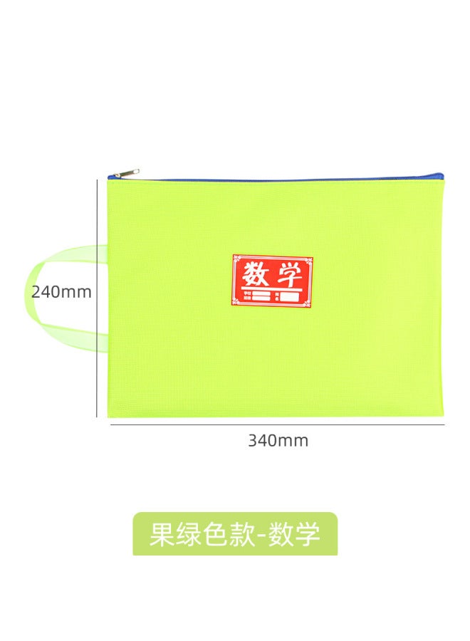 HELPS Student Subject Classification File Bag Waterproof Thickened Large Capacity Stationery Storage Bag A4 Zipper Portable Oxford Bag - Image 1