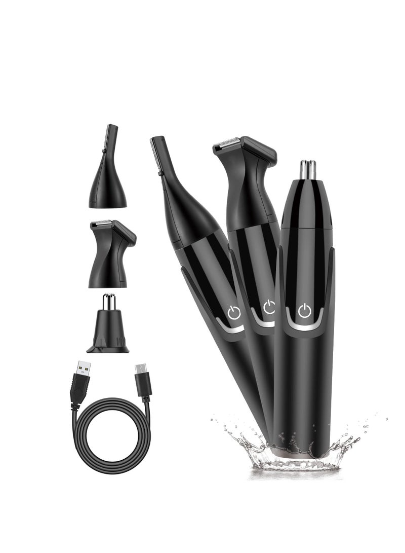 SYOSI ماكينة تشذيب شعر الأنف القابلة لإعادة الشحن للرجال والنساء، ماكينة تشذيب شعر الأنف والأذن، ماكينة تشذيب شعر الحواجب والوجه الاحترافية بدون ألم، ماكينة قص شعر الأنف، شفرات مزدوجة الحافة مقاومة للماء، تنظيف سهل - Image 1