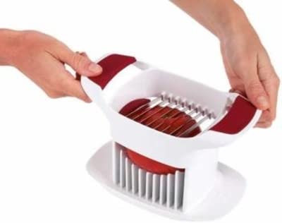 siddhmurti ABS Plastic Safety Holder Stainless Steel Sharp Blade Tomato Vegetable Slicer Egg Cutter Salad Maker - Image 3