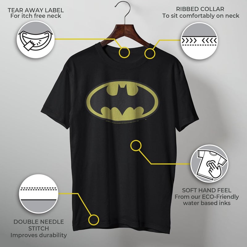 DC Comics Men's Batman Basic Logo Black T-Shirt - Image 3