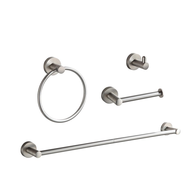 BGL Bathroom Accessory Set Brushed Nickel 4Pieces Bathroom Towel Rack 24 Inches Adjustable Bathroom Hardware Set