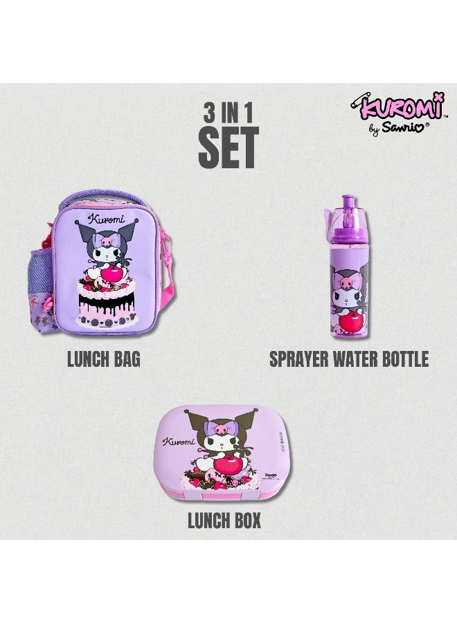 Sanrio Kuromi Cherry Cookie 3-In-1 Smash Lunch Bag, Water Bottle And Lunch Box Set - Image 3