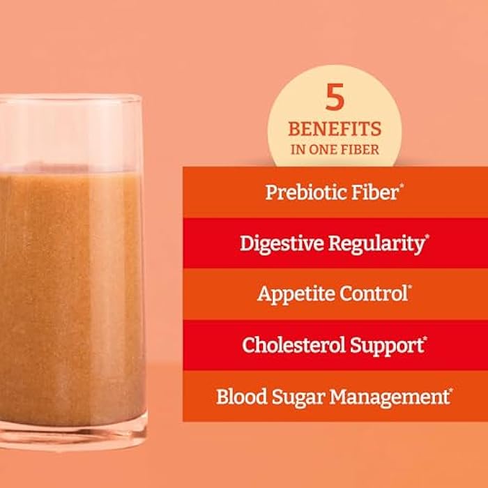 Chiamucil Prebiotic Fiber Supplement Powder – Chia Fiber & Chicory Root (Inulin) for Digestive Health & Appetite Control – Gluten & Sugar Free, Vegan, Non-GMO, Orange - 80 Servings - Image 2