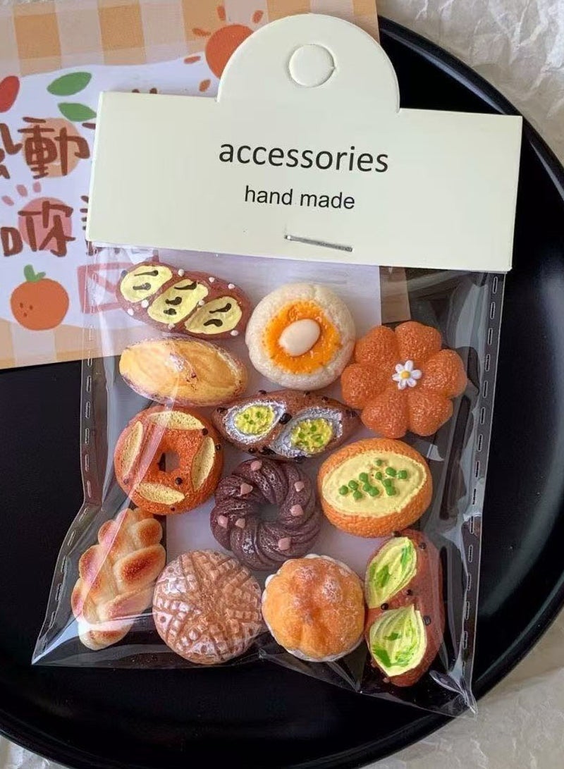 موندا مغناطيسات الثلاجة 12 قطعة من ملصقات الخبز البريتزل المغناطيسية الصغيرة المصنوعة من الراتنج على شكل خبز أوروبي مقلد لديكور المنزل هدايا صغيرة مغناطيسات مطبخ لطيفة وعملية لتزيين خزانة الثلاجة - Image 3