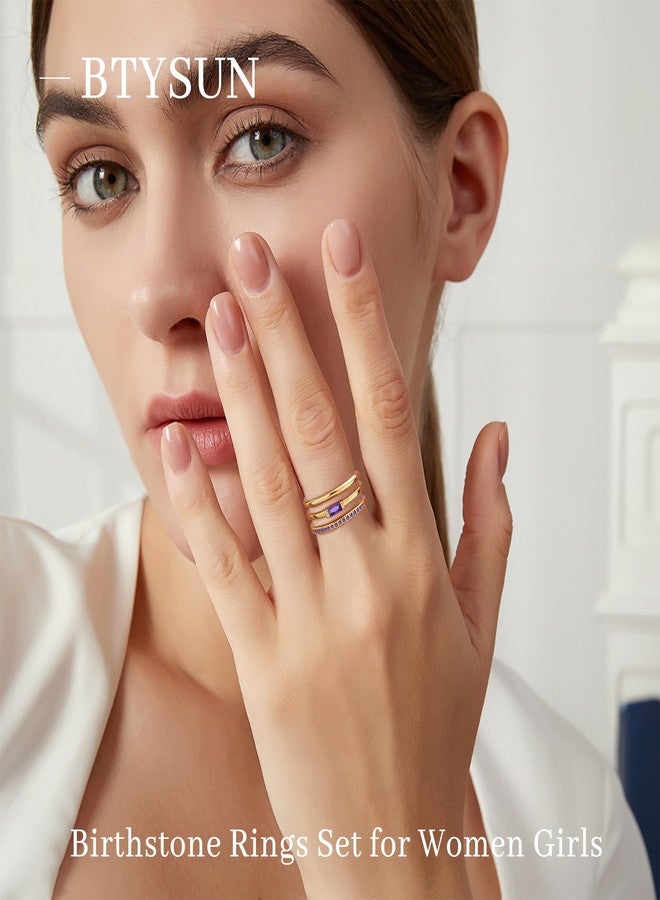 Btysun October Birthday Gifts for Women, Birthstone Rings for Women Non Tarnish Gold Rings with Birthstone Christmas Stocking Stuffers Daughter Girlfriend Birthday Gifts Adjustable Stacking Tourmaline Ring - Image 3
