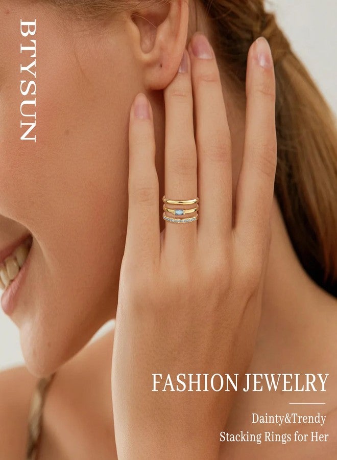 Btysun October Birthday Gifts for Women, Birthstone Rings for Women Non Tarnish Gold Rings with Birthstone Christmas Stocking Stuffers Daughter Girlfriend Birthday Gifts Adjustable Stacking Tourmaline Ring - Image 4