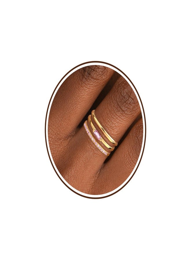 Btysun October Birthday Gifts for Women, Birthstone Rings for Women Non Tarnish Gold Rings with Birthstone Christmas Stocking Stuffers Daughter Girlfriend Birthday Gifts Adjustable Stacking Tourmaline Ring - Image 1