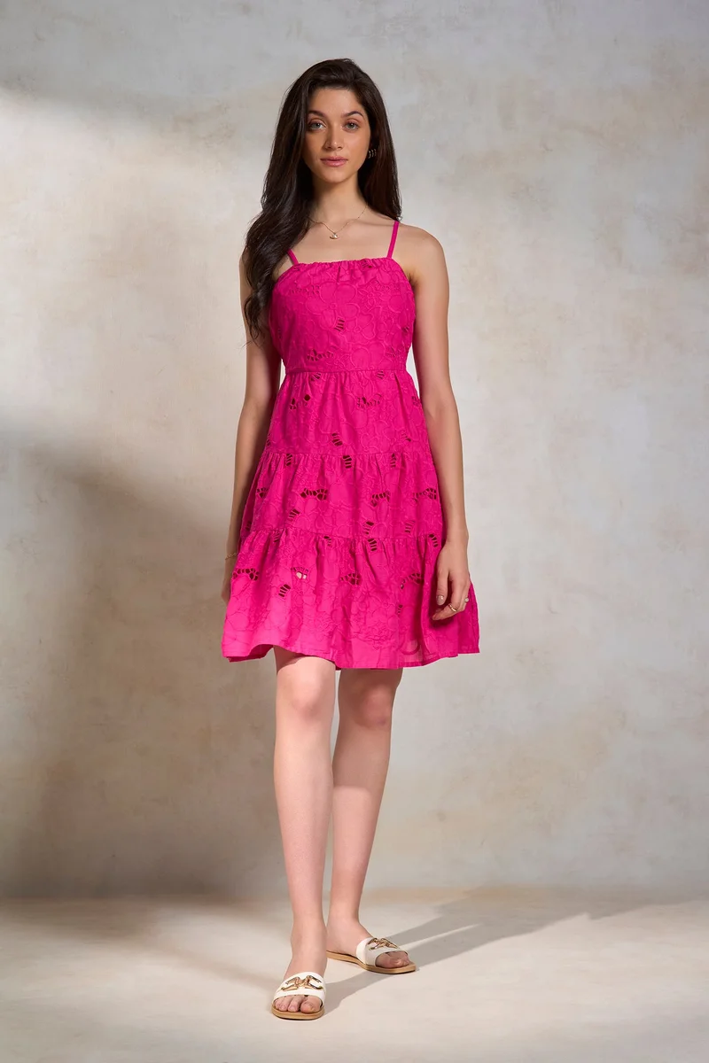 فيرجيو Cotton Schiffli Brunchwear Dresses for Women