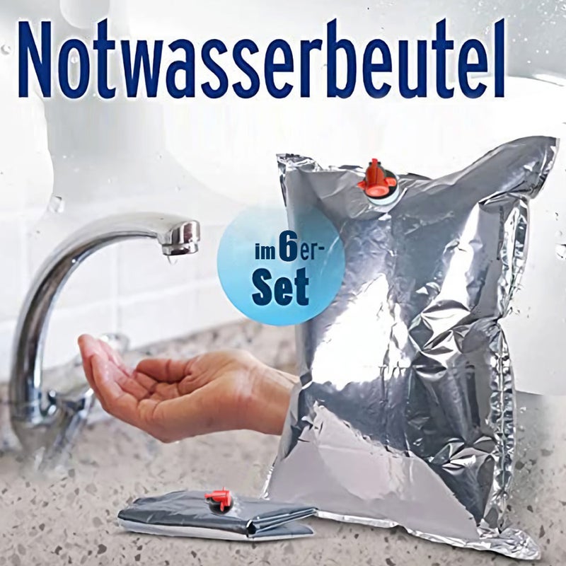 Water bag, 6 x 15 litre prepper water emergency care bags can be stored freely in the room - Image 4