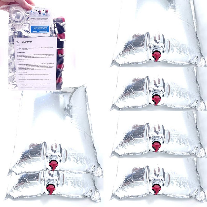 Water bag, 6 x 15 litre prepper water emergency care bags can be stored freely in the room - Image 1
