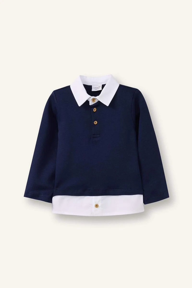 ديفاكتو Baby Boy Regular Fit Shirt Collar T-Shirt
