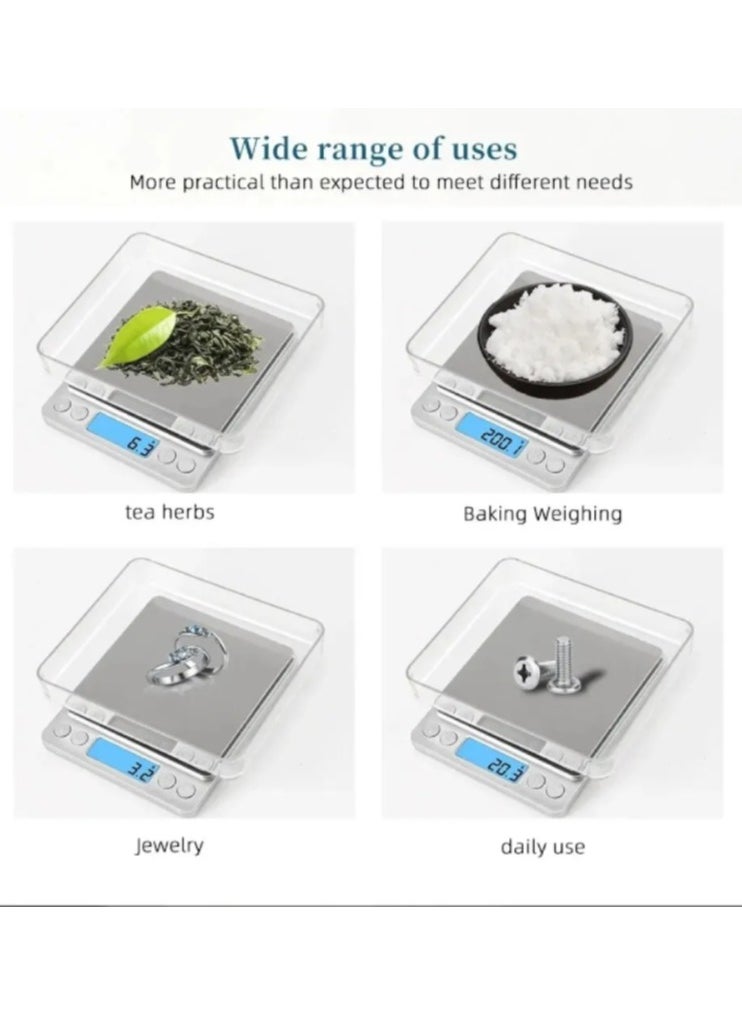 AROAQ - 3000g/0.1g Digital Kitchen Jewelry Scale Small Food Gram Ounce Digital Weight Scale with LCD/Tare - Image 1