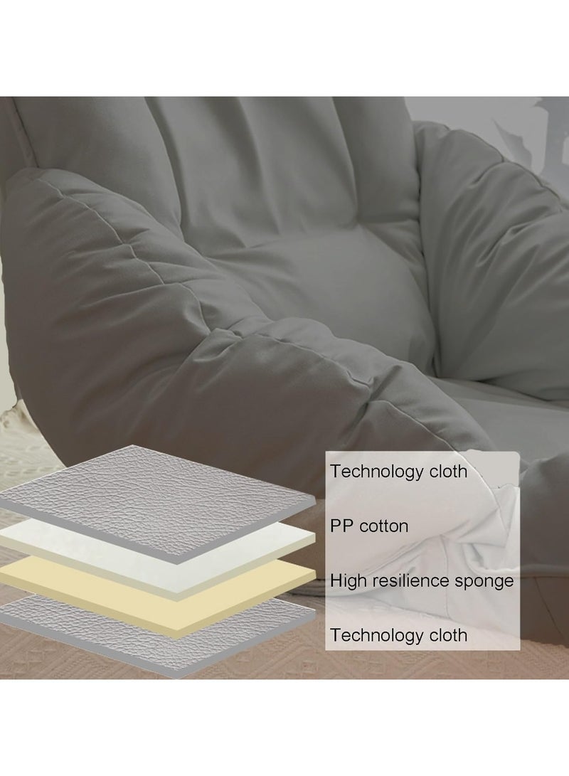 AUTOYSUR Folding Lazy  Floor Chair Adjustable Lounge Chair, with Adjustable Back Support, Gaming Floor Chair,Floor Balcony Bay Window Leisure Legless Sofa Bed Back Chair for Adult Grey 127x60x75 cm - Image 5