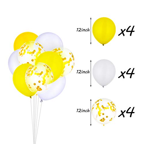Sumind 33 Pieces Sunflower Party Supplies, Sunflower Happy Birthday Banner, Big Cake Topper, Yellow Sunflower Cupcake Topper, Sunflower Garland, Tissue Paper Fans, Paper Pom Poms, Colorful Balloon for Party - Image 4