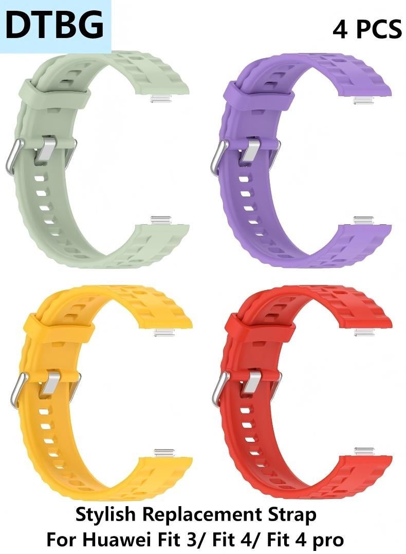 DTBG Soft Silicone Watch Straps, Suitable For Huawei Fit 3/ Fit 4/ Fit 4 pro , Waterproof, Breathable and Adjustable Sports Watch Straps - Image 1