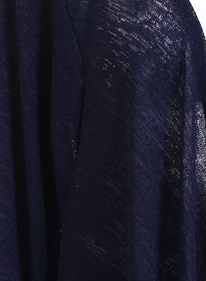 RAVIN Women Textured Sheer Slip On Cardigan Navy Blue - Image 3