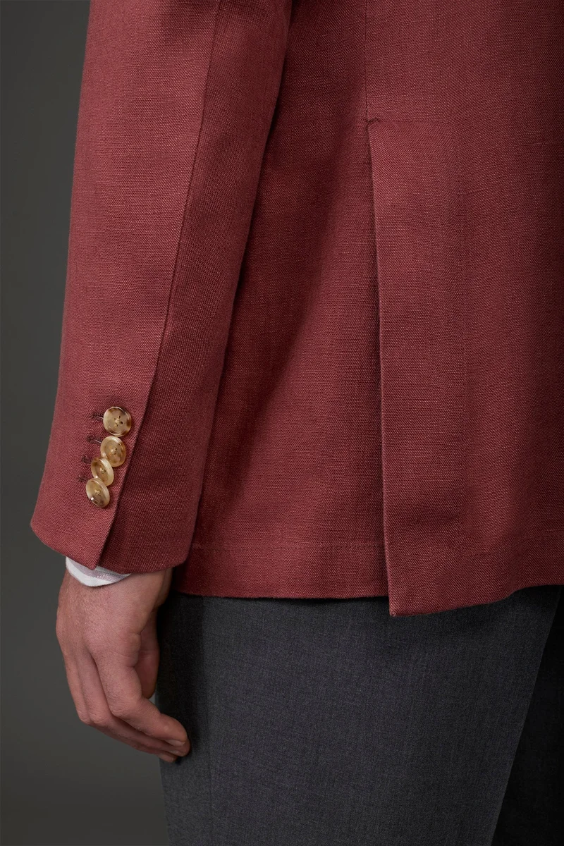 Doppelganger Red Men's unlined single-breasted jacket with classic lapels and patch pockets - Brick for Men | Best Price UAE
