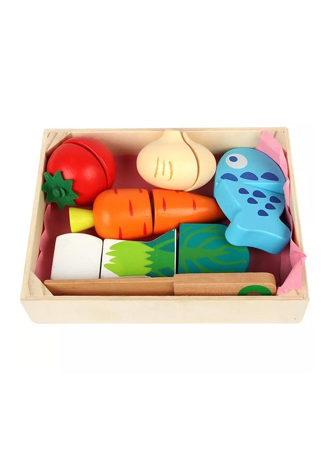 JSAITOYS Preschool Children Wooden Cut Toy Kitchen Accessories For Pretend Play - Image 3