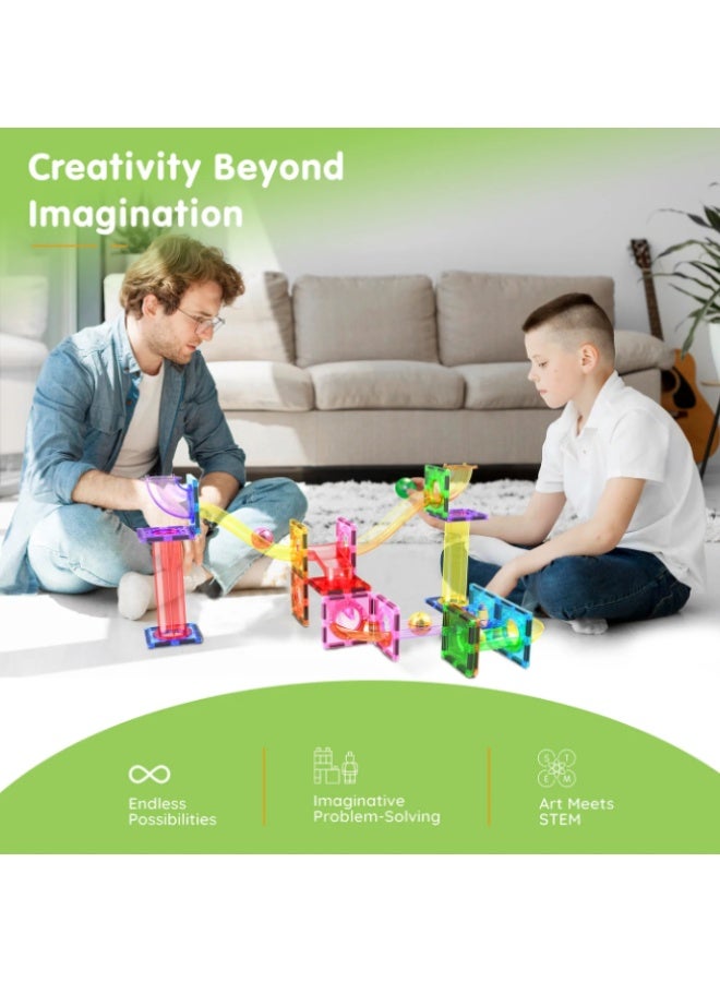 PicassoTiles Picasso Magnetic Marble Run 40-pieces - Image 2
