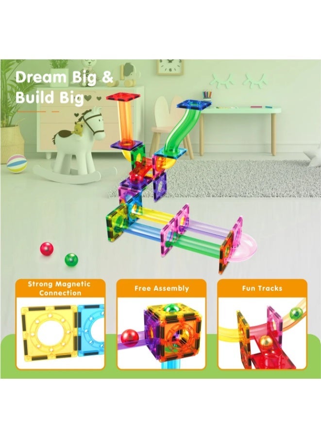 PicassoTiles Picasso Magnetic Marble Run 40-pieces - Image 3